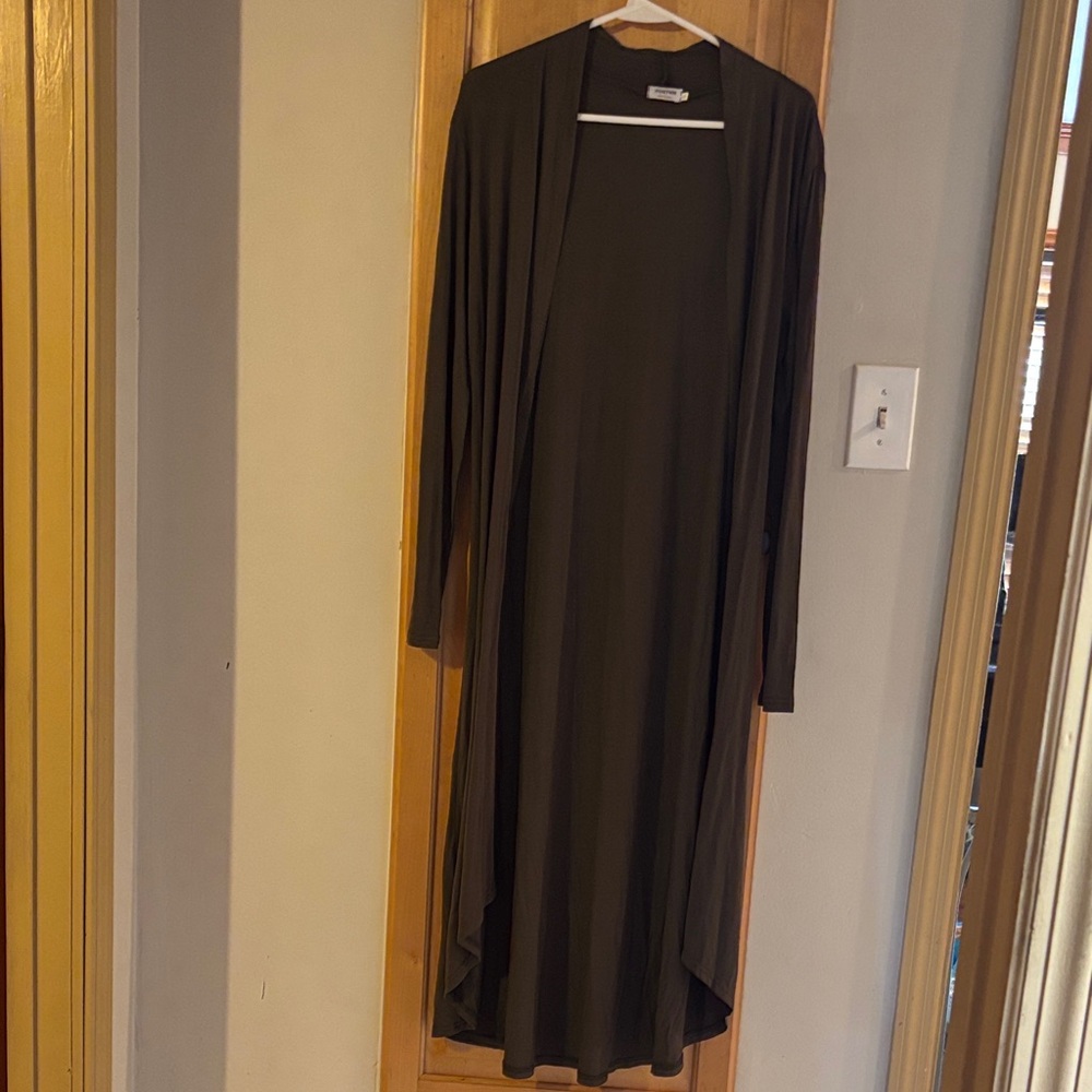 Olive Green Duster Cardigan